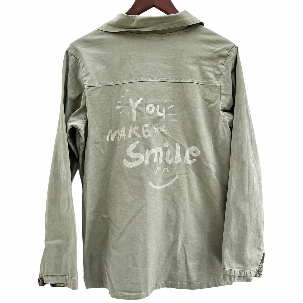 Made In‎ Italy Army Shirt Quote You Make Me Smile Size  XXL
